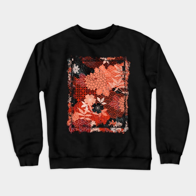 Japanese Floral Pattern Chrysanthemum Cherry Blossom Earth Tone